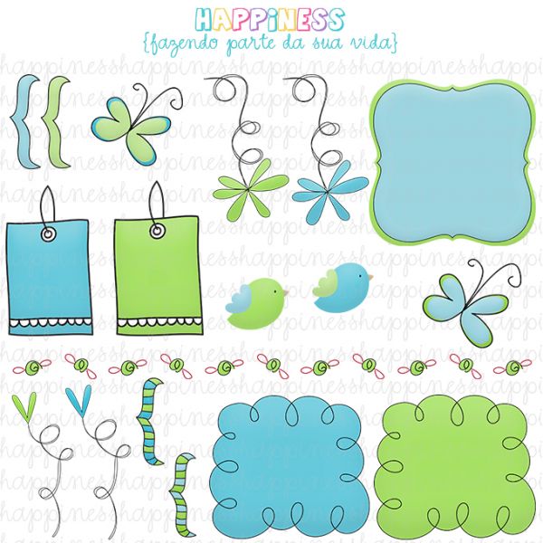 Clipart's - Azul e Verde
